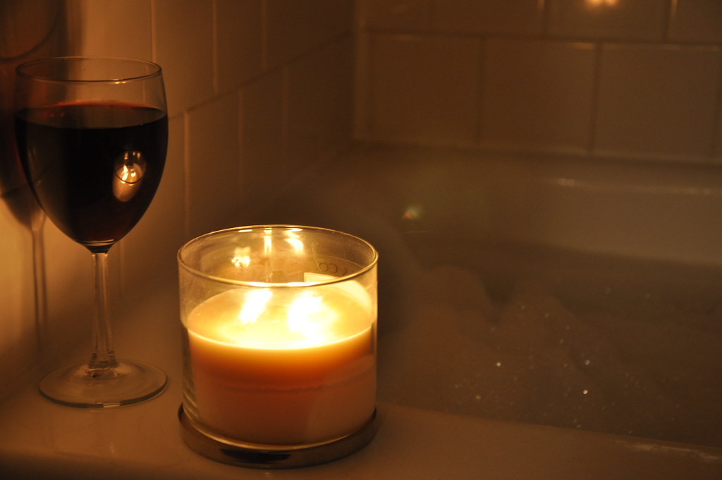 Velas en la bañera.