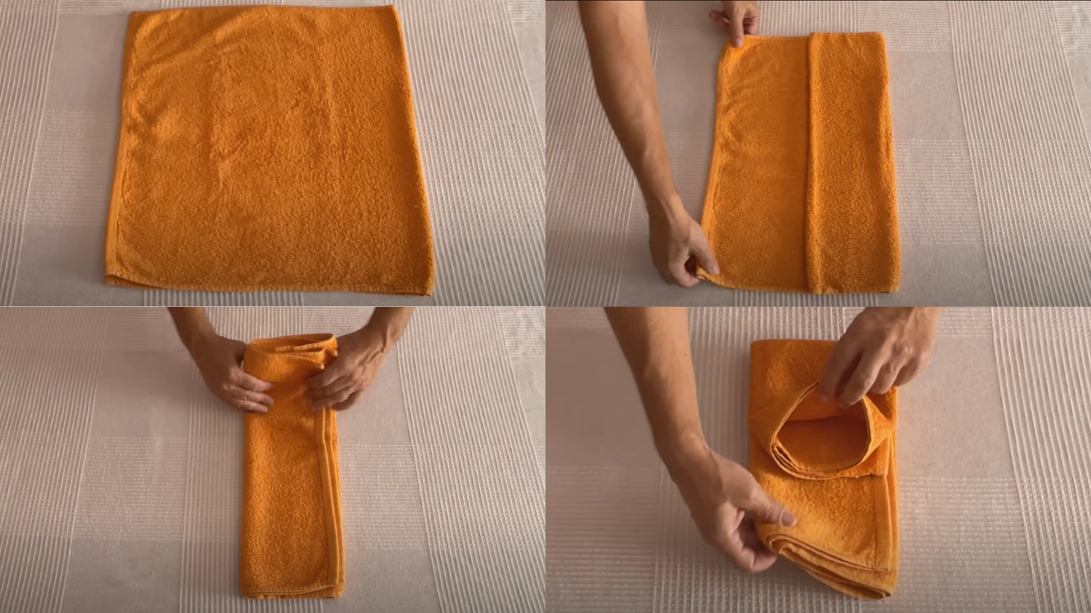 Doblar toallas con el método bolsillo