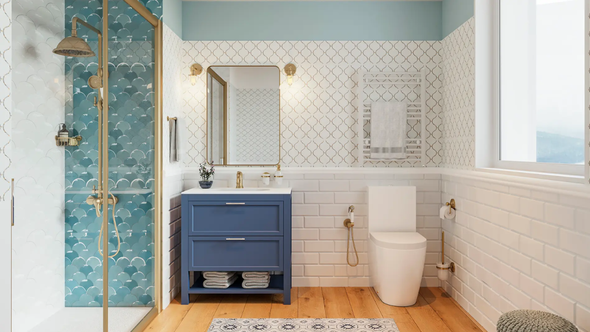 Azulejos para el baño con diferentes patrones