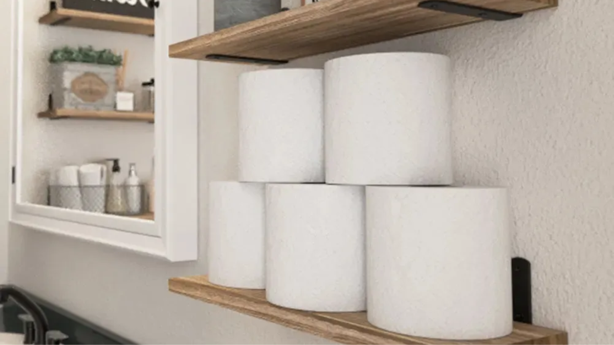 estanterías en el baño