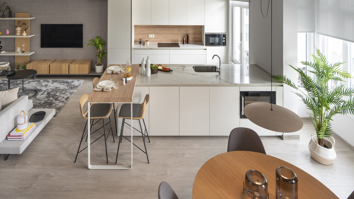 cocina abierta al salón