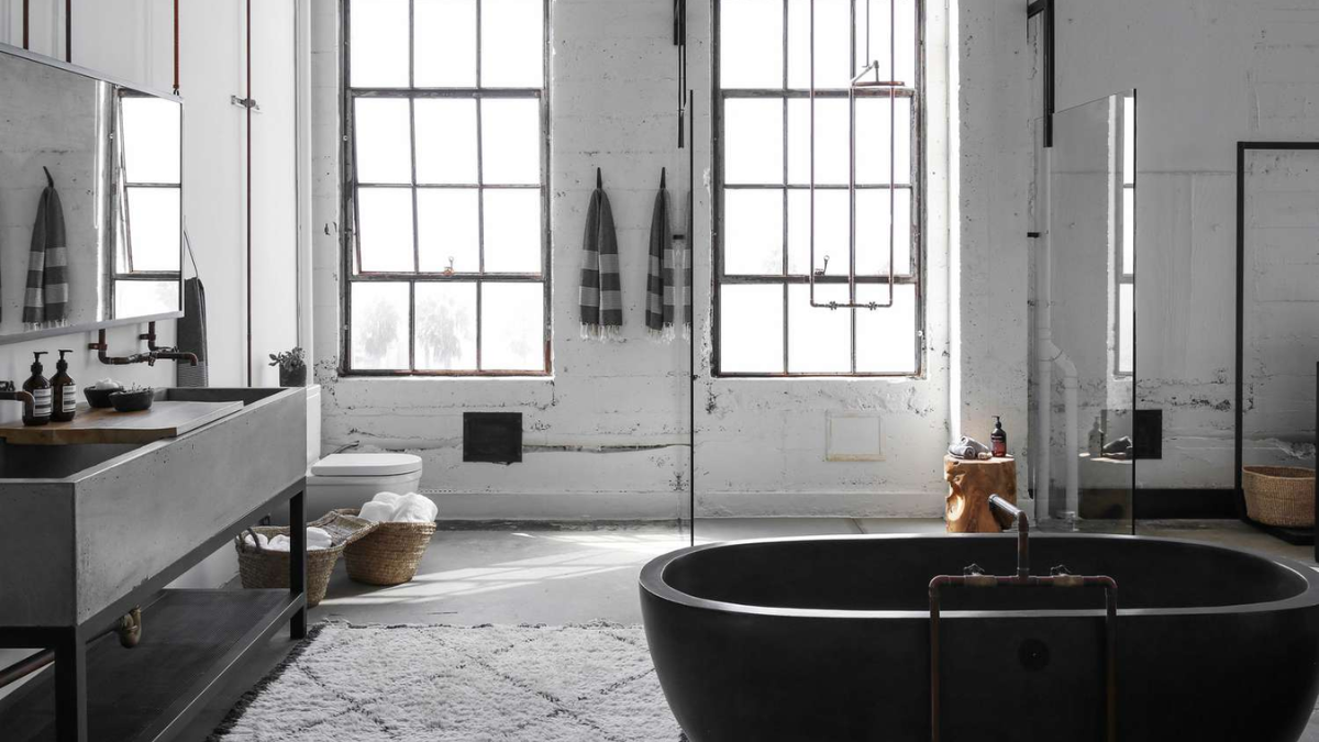 estilo industrial en el baño
